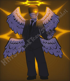 Full-body, patterned background, cell shading [technicality due to this being an earlier commission] = 35 usd !